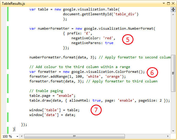 Javascript Datatable