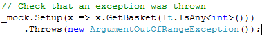 Exception Moq