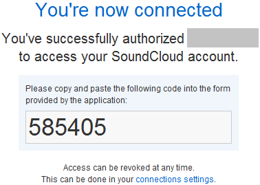 OAuth Connected Screen OAuth Connected Screen